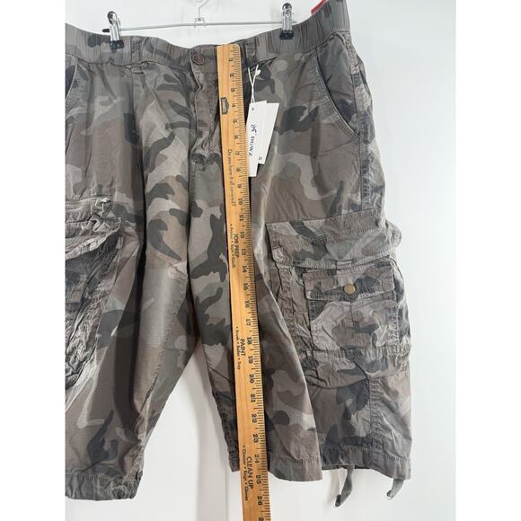 Men's Cargo Shorts Elastic Waist Multi Pocket Hiking Outdoor Camo Cotton Sz 42.. - Picture 8 of 16
